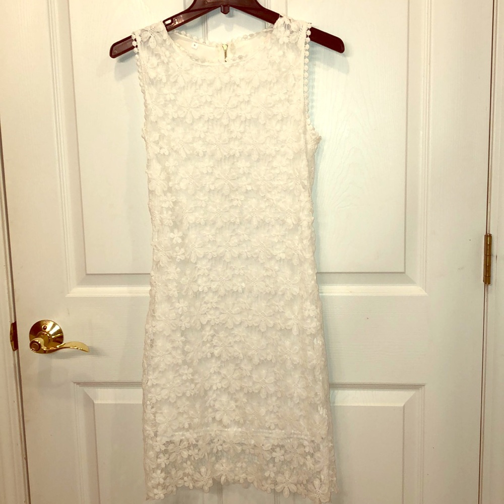 White Flower Laced Dress